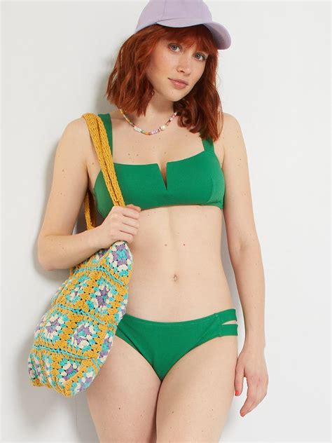 Sujetador De Bikini Tipo Bandeau Verde Kiabi