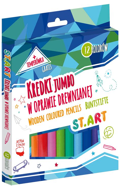 Kredki Jumbo ST ART w oprawie drewnianej 12 kolorów St Majewski