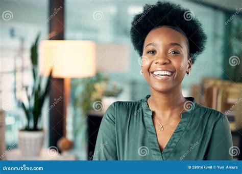 Funny Portrait And Black Woman Designer Or Creative In Office Workplace Happy Face And