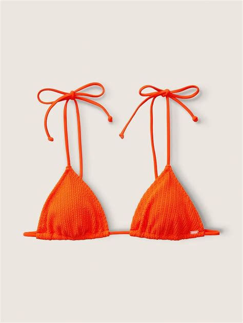 Krinkle Kumaş Üçgen Bikini Üstü Kırmızı VS26460557 Victoria s Secret PINK