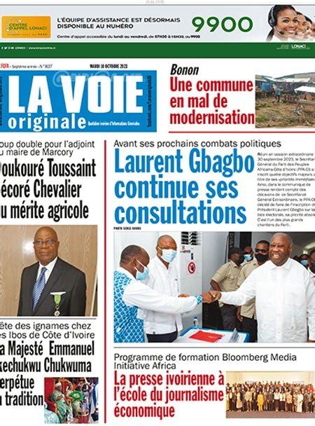 Titrologie 10 Octobre 2023 Revue De La Presse Ivoirienne Kandia