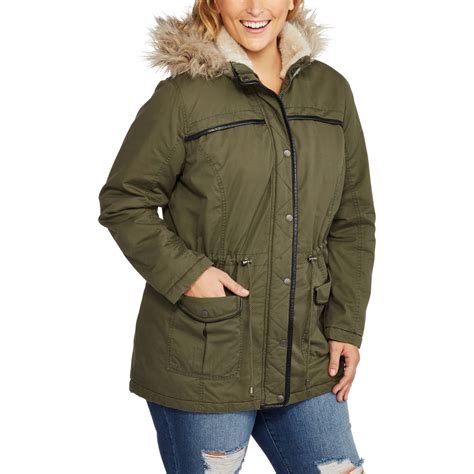 Maxwell Studio Women S Plus Size Quilted Parka With Fur Trim Hood