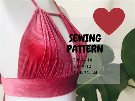 Women Pdf Bustier Bikini Bra Top Sewing Pattern Uk Size Etsy