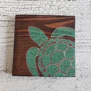 Sea Turtle Dot Art X Inch Wood Sign Painting Sea Turtle Home