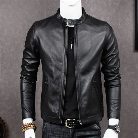 2022 Men Bense Genuine Leather Faux Leather Mens Sheepskin Jacket