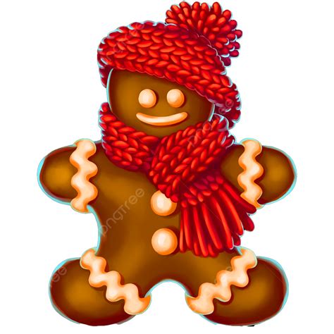 Gingerbread Man Celebrating Christmas Free Vector Gingerbread Man