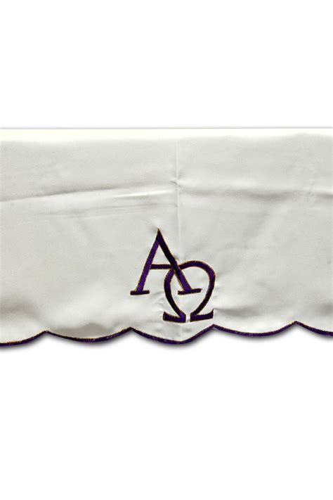 Altar Table Cover White Alpha And Omega 3 X 2 Yards T2 6705 Wht