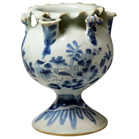 Antique English pottery Delft Flower vase 17th century at 1stDibs