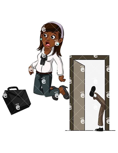 Black Woman Getting Kicked Out Cartoon Vector Clipart - FriendlyStock ...