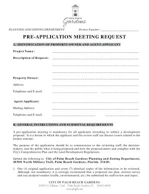 Fillable Online Planning And Zoning Department Permit Number Pre