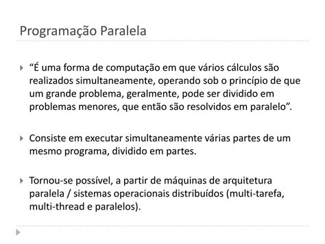 Ppt Ine Programa O Paralela E Distribu Da Powerpoint