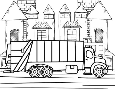 Page De Coloriage De Bus Pour Les Enfants Line Art Vector Blank