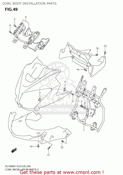 Suzuki Dl Vstrom K Usa E Cowl Body Installation Parts