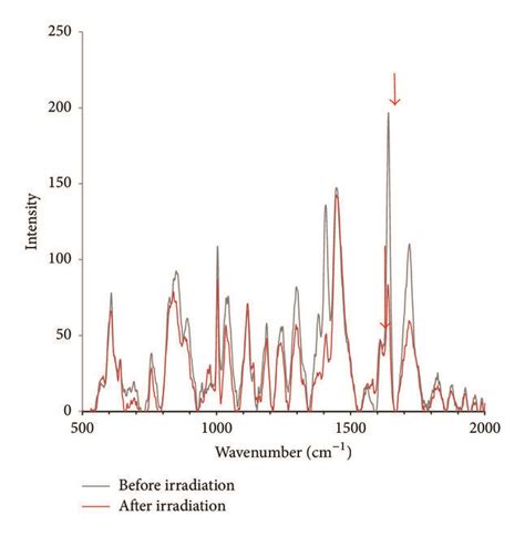 Representative Raman Spectrum Before And After Irradiation With A Led