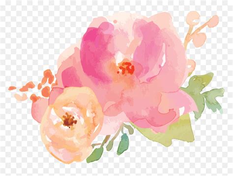 Transparent Pastel Flowers Png - Pastel Watercolor Flower Png, Png Download - vhv