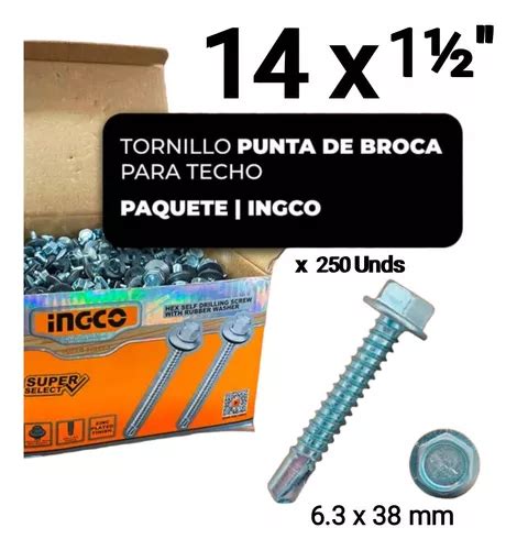 Tornillo 14 X 1 1 2 Punta Broca Autotaladrante Techo 250 Pz MercadoLibre