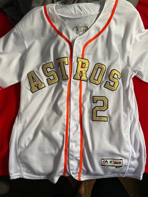 Astros Bregman Jersey Gold text | SidelineSwap