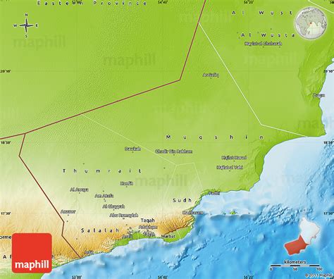 Physical Map of Dhofar