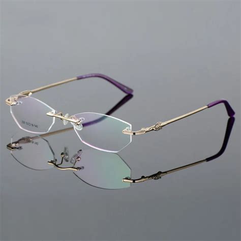 High Quality Superlight Rimless Glasses Brands Eyeglasses Frame Women ...