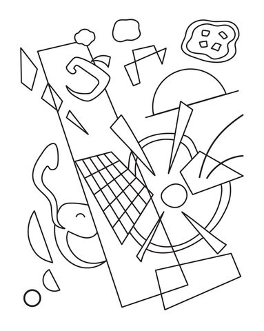 Kandinsky Style Coloring Page Free Printable Coloring Pages