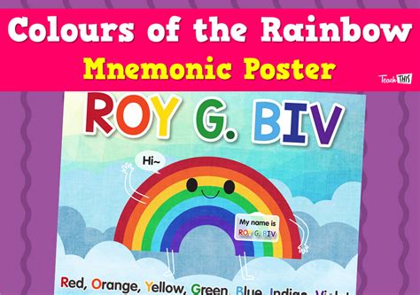 Colours of the Rainbow Mnemonic Poster :: Teacher Resources and ...