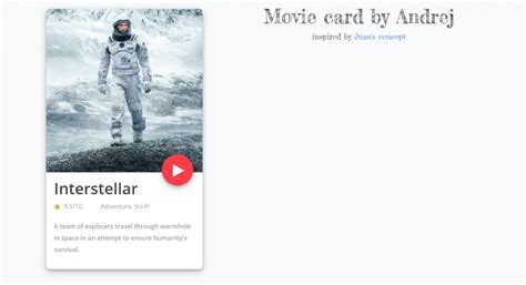 12 Cool CSS Movie Card Examples OnAirCode