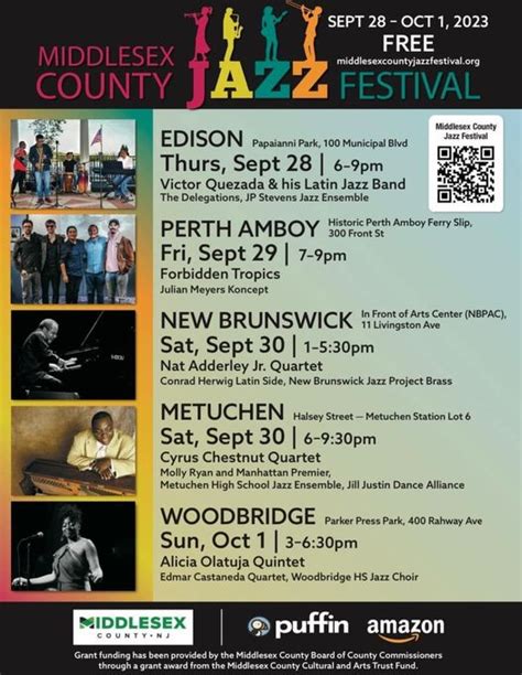 Calendar • Middlesex County Jazz Festival