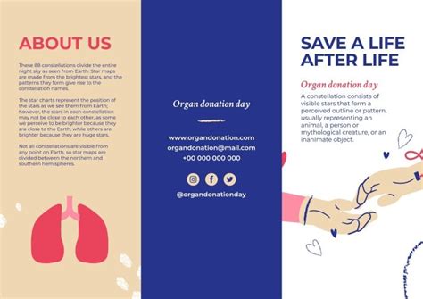 Free Cute Organ Donation Day Brochure Template To Edit