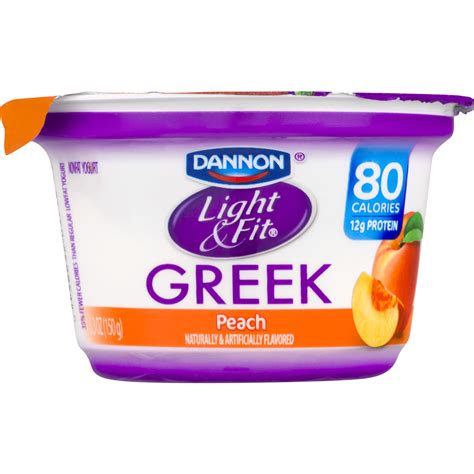 Dannon Light Fit Greek Peach Nonfat Yogurt 5 3 Oz Walmart