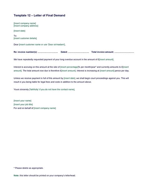 Demand Letter Templates Demand Letter Template Templates