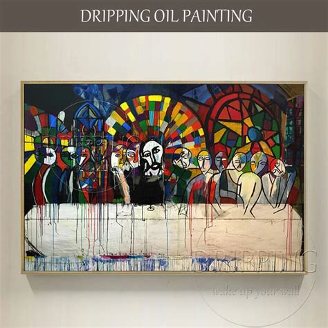 Artist Hand painted Especially Design Unfinished The Last Supper Oil ...