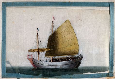 Chinese boat. Painting Chinese artist, | Free Photo Illustration - rawpixel