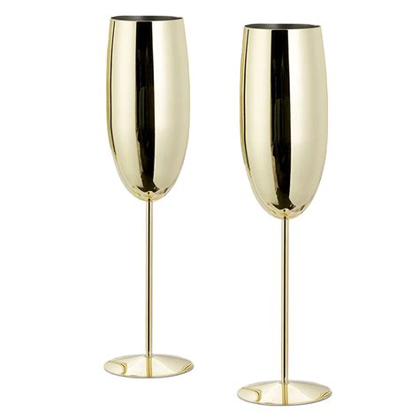 Set Pahare Sampanie Quasar Co Otel Inoxidabil H Cm Ml Golden Blonde EMAG Ro