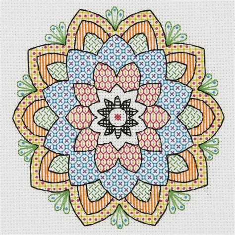 Kit De Bordado Mandala Blackwork Kit Anchor