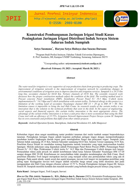 PDF Konstruksi Pembangunan Jaringan Irigasi Studi Kasus Peningkatan