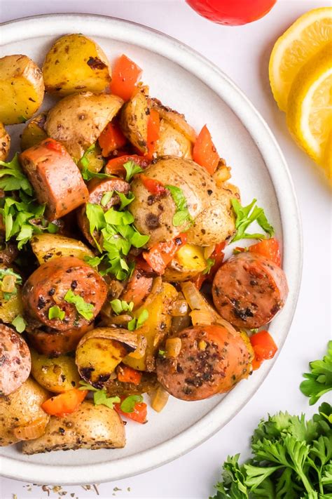 Sausage And Potatoes Skillet Recipe 30 Minutes Shes Not Cookin