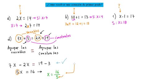 ¿cómo Resolver Una Ecuación De Primer Grado Youtube