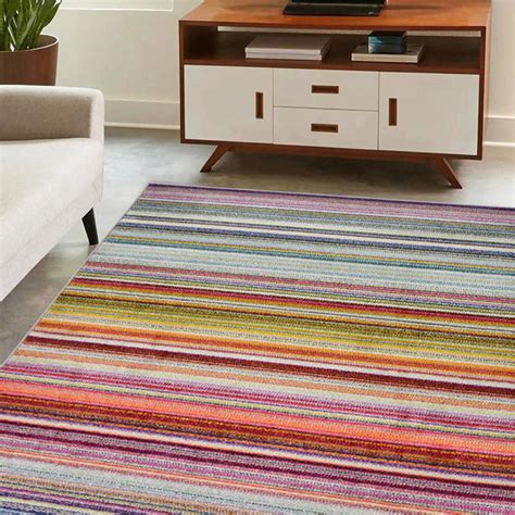 Homemaker Villa Multicoloured Stripe Rug 120 X 170cm Wilko