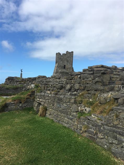 Aberystwyth Castle Wales Looking Out Into The Sea On A Calm Blue Day