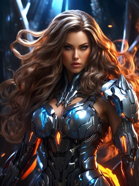 Premium AI Image A Fierce And Confident Female Character With Long