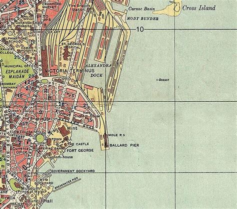 Old Map of Bombay Mumbai, India - VINTAGE MAPS AND PRINTS