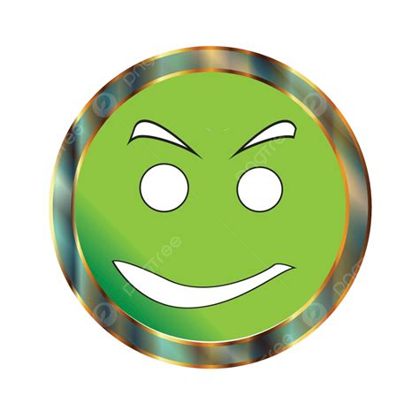 White Background With Almost Confident Green Emoji Ready To Go Vector