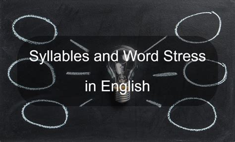 Syllables And Word Stress In English ESL FLUENCY