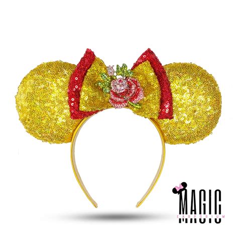 Belle Disney Ears Mickey Ears Beauty And The Beast Etsy