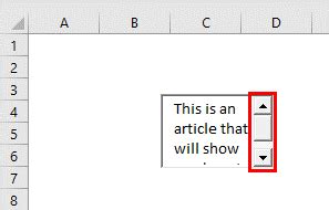 How To Insert A Scrolling Text Box In Excel Examples