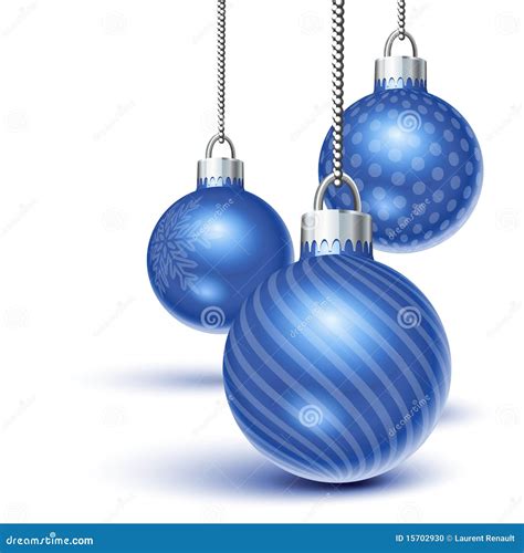 Blue Christmas Ornaments Stock Vector Illustration Of White 15702930