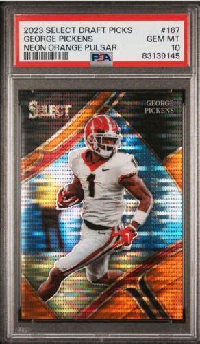 2023 Panini Select Draft Picks Field Level Neon Orange Pulsar Prizm