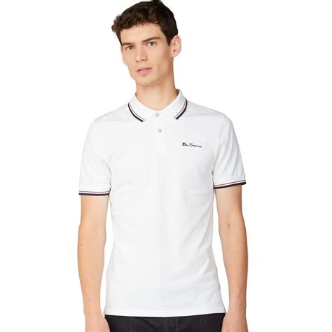 Ben Sherman Mod Tipped Signature Polo Top In White