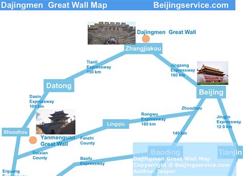 Dajingmen Great Wall Map | Turist Map of Dajingmen in Zhangjiakou