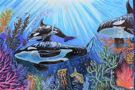 Killer Whales Painting By Martin Nasim Pixels